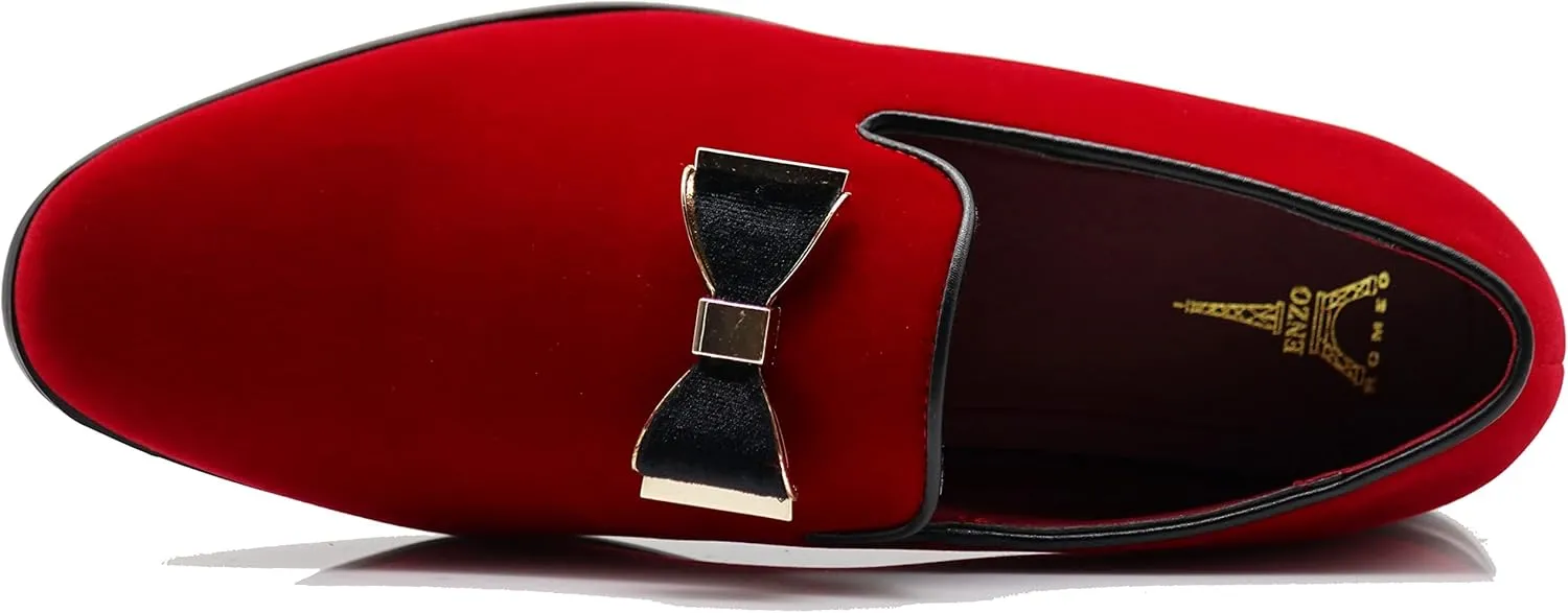 Enzo Romeo Men's Fashion Formal Tuxedo Slip On Loafer Velvet Dress Shoes SKO03