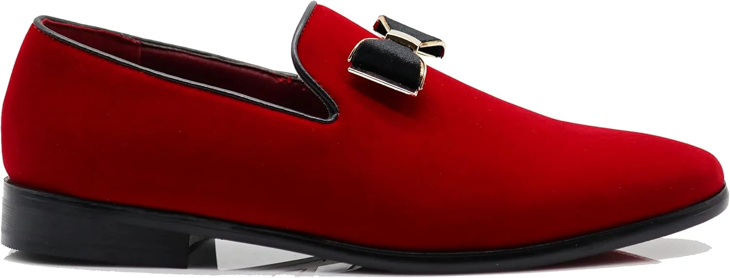 Enzo Romeo Men's Fashion Formal Tuxedo Slip On Loafer Velvet Dress Shoes SKO03