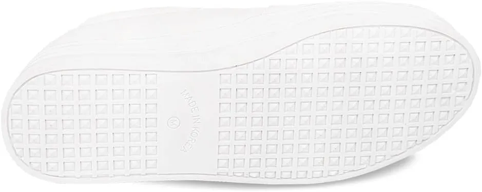 epdavin Women's Casual Leather Hidden Wedges Slip On Platform Sneakers Shoes
