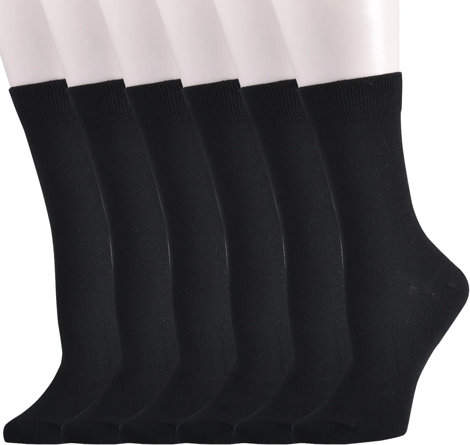 EPEIUS Women Bamboo Socks Soft Thin Women's Crew Socks Seamless Toe Viscose Bamboo Dress Calf Socks 3/6 Pairs
