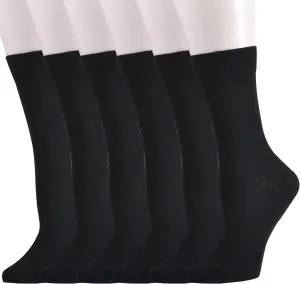 EPEIUS Women Bamboo Socks Soft Thin Women's Crew Socks Seamless Toe Viscose Bamboo Dress Calf Socks 3/6 Pairs