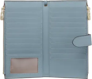 FALAN MULE Wallet Women Multi Card Slim Leather RFID Blocking Credit Card Holder Wallet Purse with Zipper Pocket