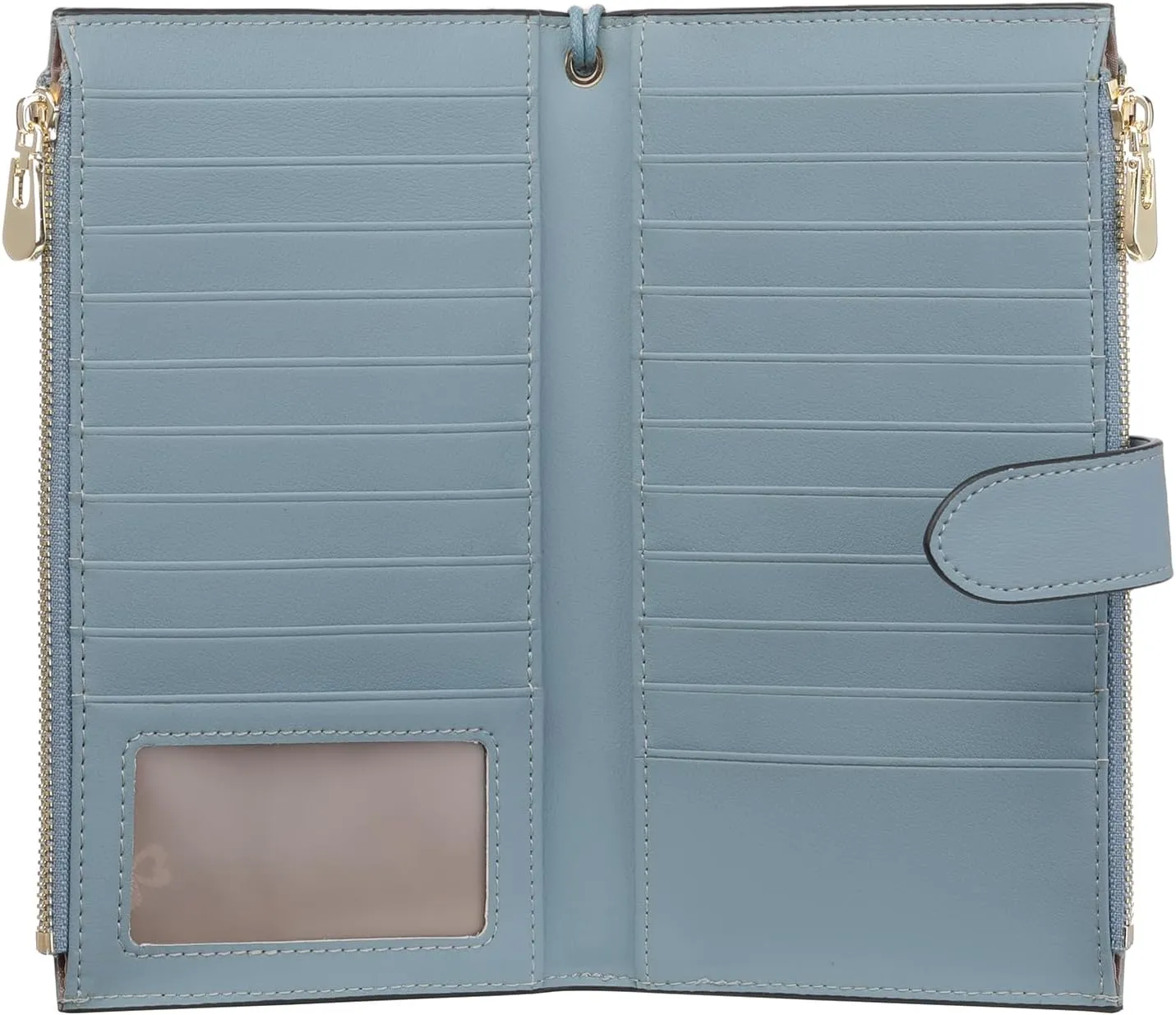 FALAN MULE Wallet Women Multi Card Slim Leather RFID Blocking Credit Card Holder Wallet Purse with Zipper Pocket