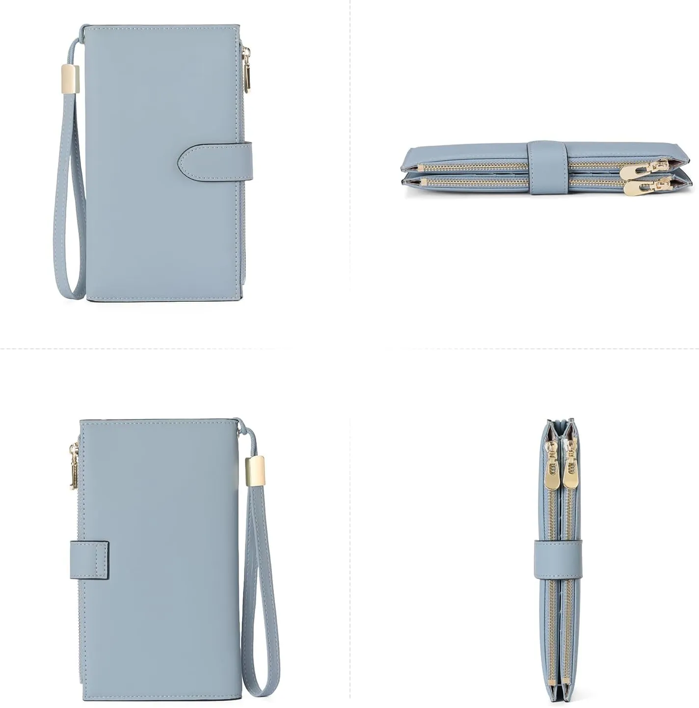 FALAN MULE Wallet Women Multi Card Slim Leather RFID Blocking Credit Card Holder Wallet Purse with Zipper Pocket