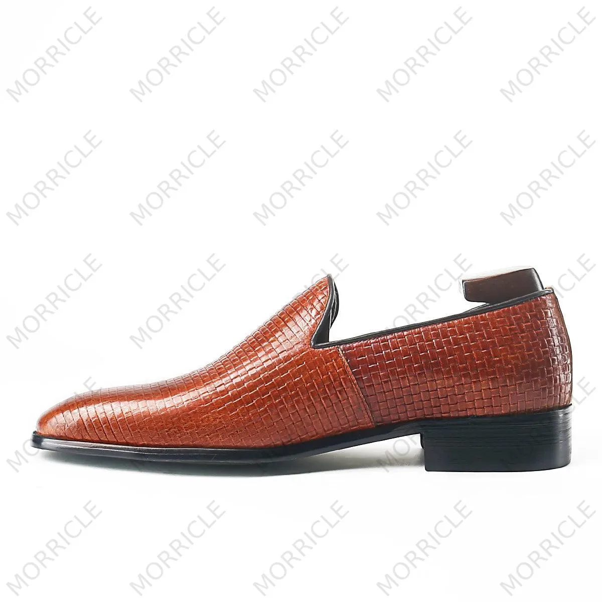 Fancy Cognac Woven Slipper Loafers