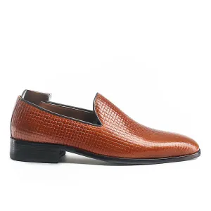 Fancy Cognac Woven Slipper Loafers