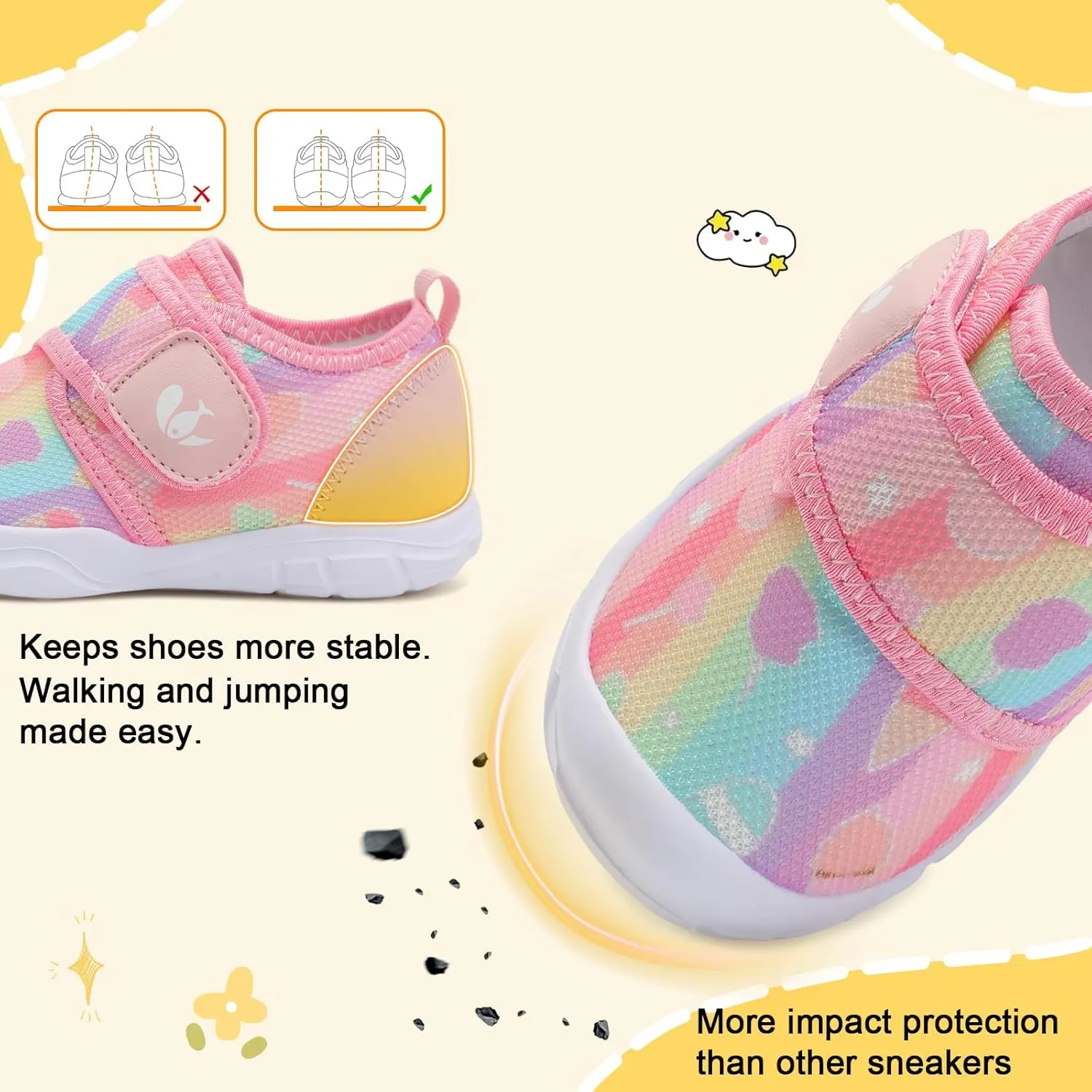 FEETCITY Toddler Shoes Boys Girls Toddler Slip On Sneakers Kids Tennis Shoes Sports Shoe Walking Shoe
