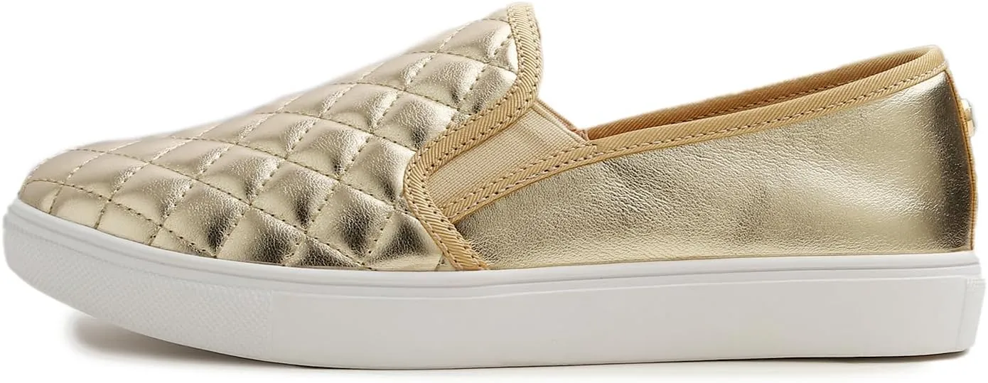 FEVERSOLE Women's Casual Slip On Sneaker Comfort Quilted Loafer Flats