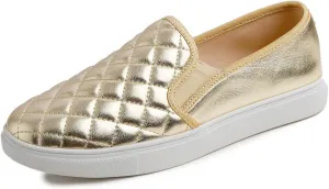 FEVERSOLE Women's Casual Slip On Sneaker Comfort Quilted Loafer Flats
