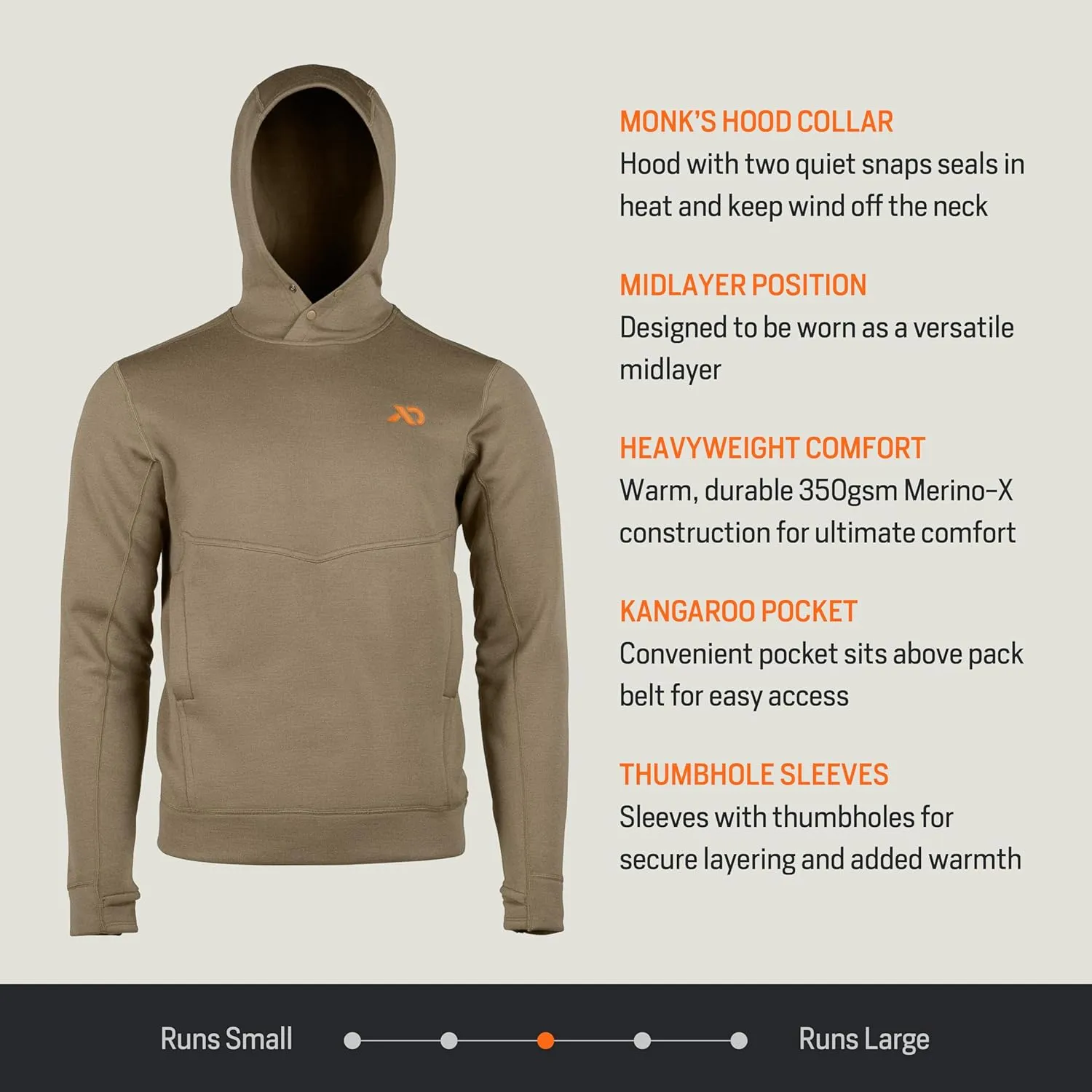 First Lite Men’s Furnace Hoody - Merino Wool Camo Hunting Fleece Pullover, Heavyweight Base Layer Hunting Gear For Men