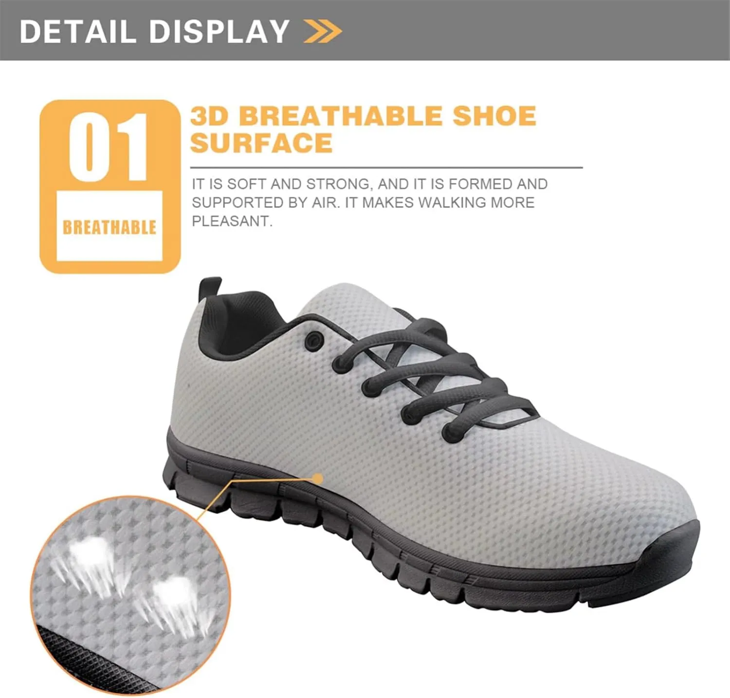 Forchrinse Grey Lion Women's Walking Shoes, Size 5, Casual, Athletic Shoe