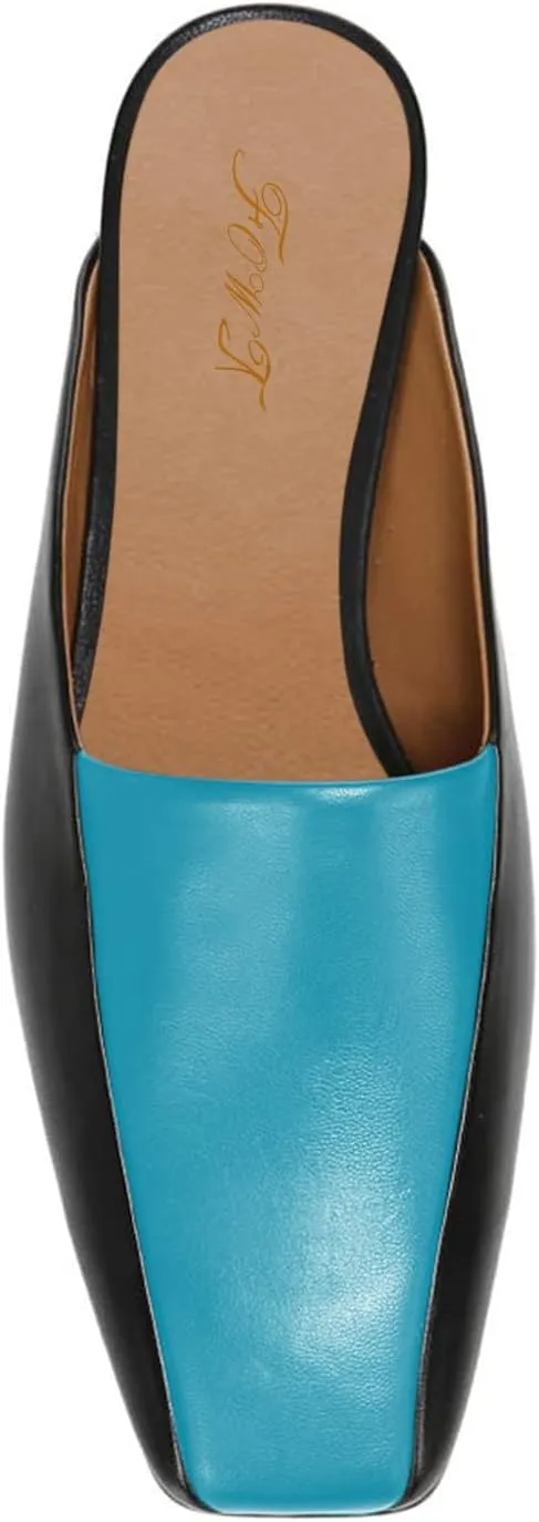 FOWT Women’s Closed Square Toe Loafers Slingback Wide Width Loafer Solid Color Low Heels Flats Mules Backless Slip On Comfort Driving Office Loafer Shoes Size 4 US
