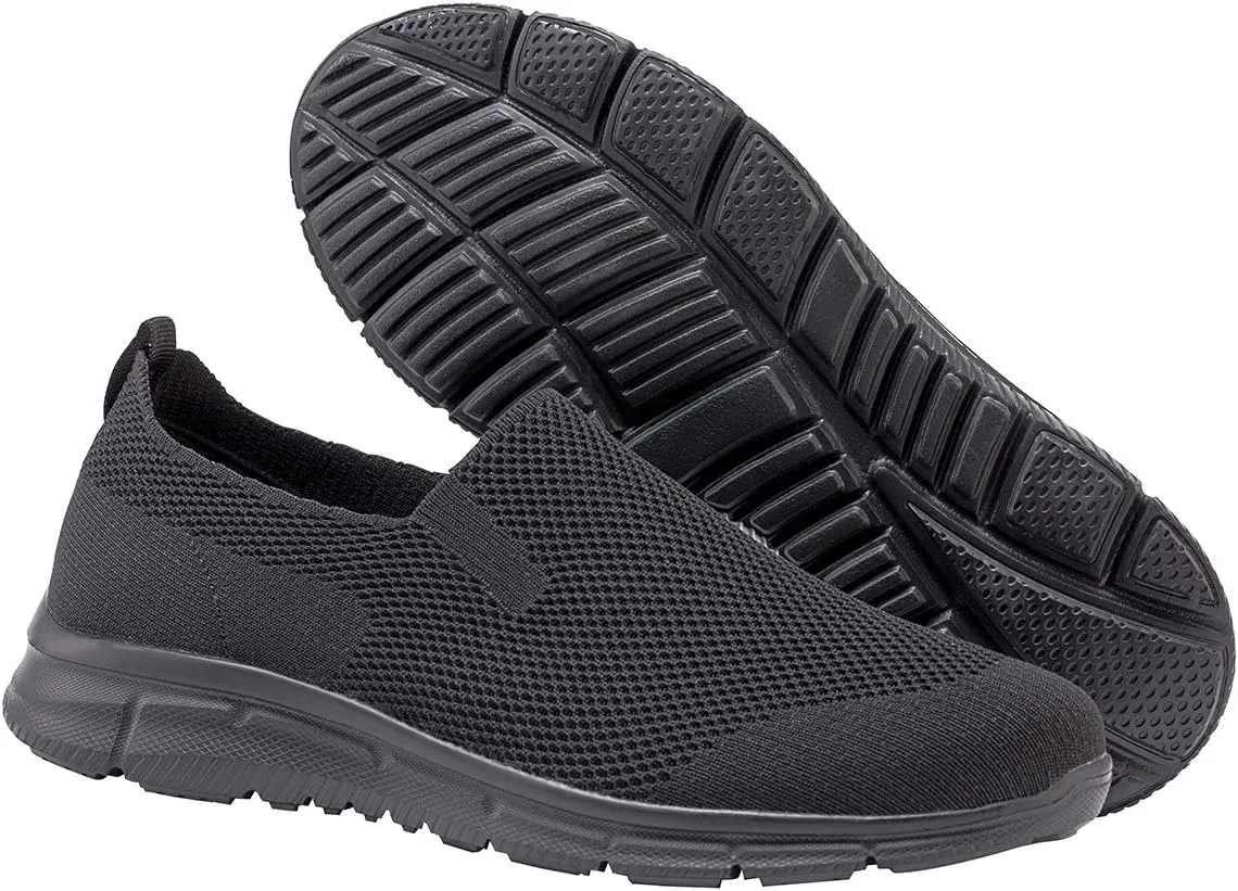 Frank Mully Men's Slip On Walking Shoes Lightweight Casual Knit Loafer Sneakers Comfortable Mesh Work Shoes Athletic Walking Shoes for Men Breathable