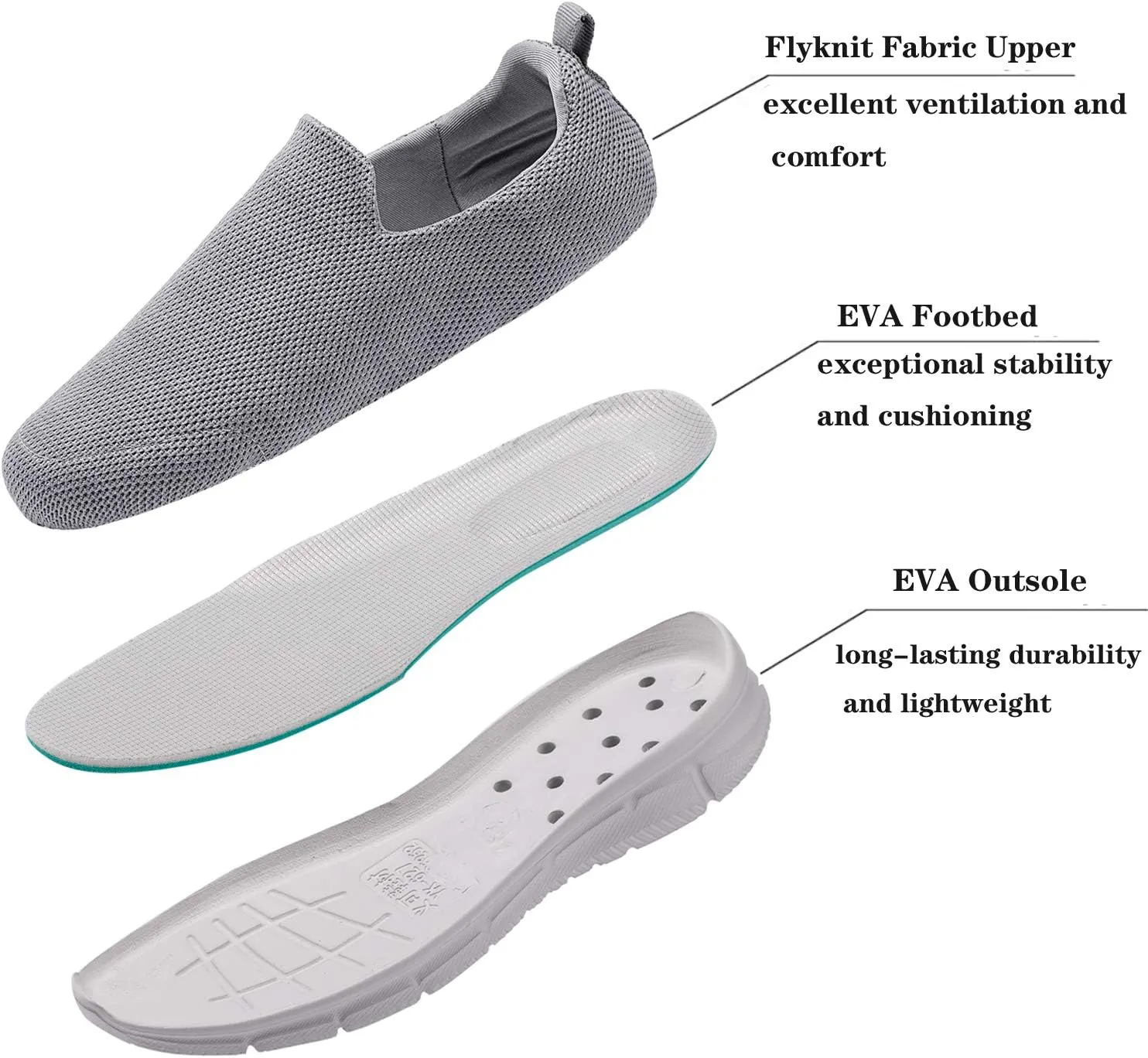 Frank Mully Men's Slip On Walking Shoes Lightweight Casual Knit Loafer Sneakers Comfortable Mesh Work Shoes Athletic Walking Shoes for Men Breathable
