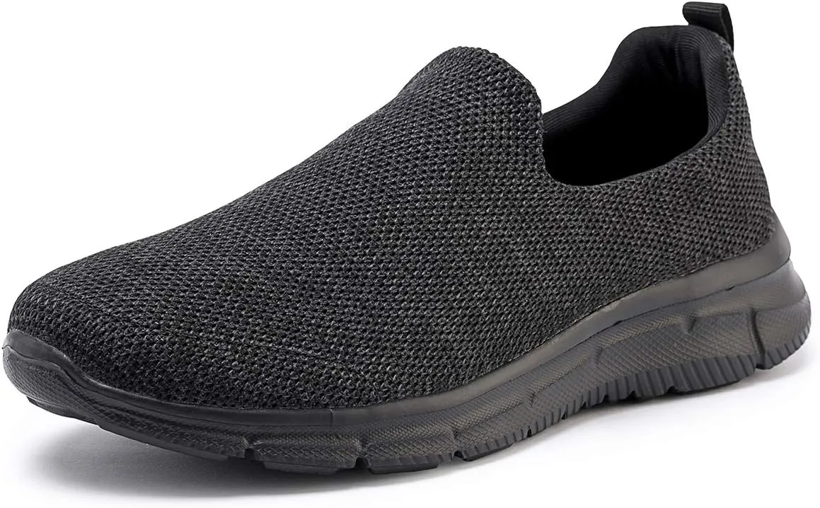Frank Mully Men's Slip On Walking Shoes Lightweight Casual Knit Loafer Sneakers Comfortable Mesh Work Shoes Athletic Walking Shoes for Men Breathable