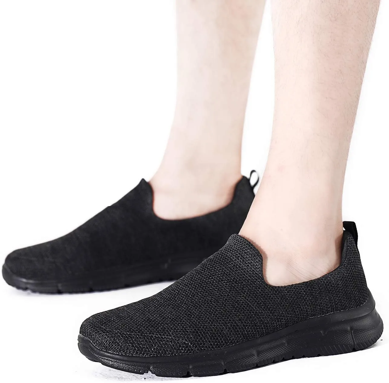 Frank Mully Men's Slip On Walking Shoes Lightweight Casual Knit Loafer Sneakers Comfortable Mesh Work Shoes Athletic Walking Shoes for Men Breathable