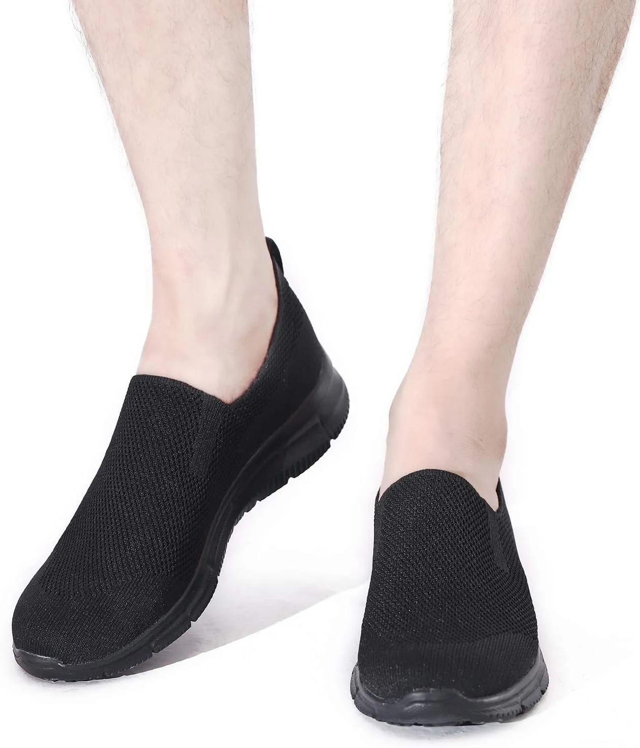 Frank Mully Men's Slip On Walking Shoes Lightweight Casual Knit Loafer Sneakers Comfortable Mesh Work Shoes Athletic Walking Shoes for Men Breathable