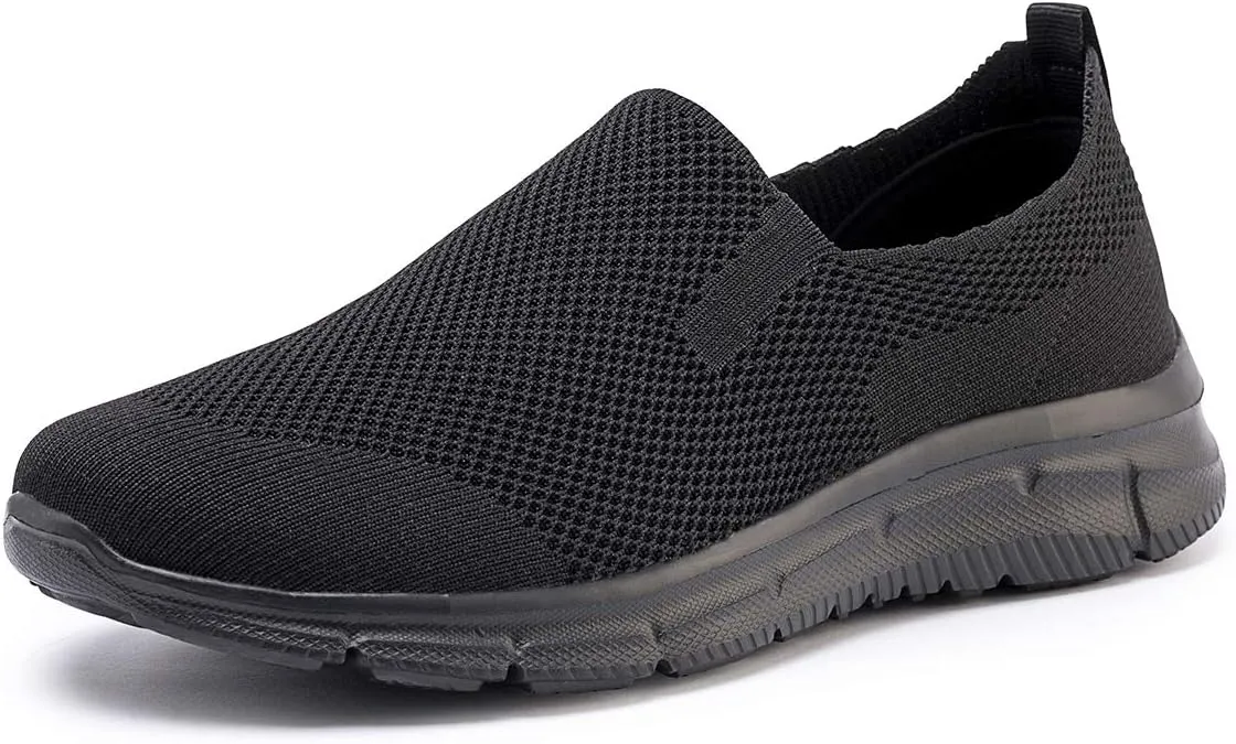 Frank Mully Men's Slip On Walking Shoes Lightweight Casual Knit Loafer Sneakers Comfortable Mesh Work Shoes Athletic Walking Shoes for Men Breathable