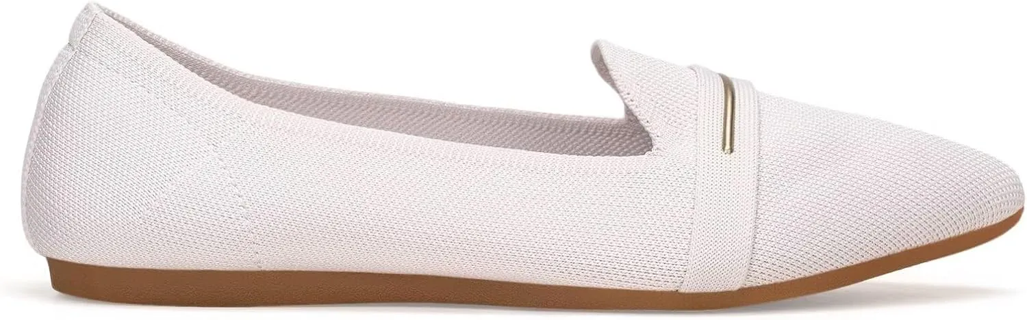 Frank Mully Women's Casual Loafer Flats Slip On Loafer Shoes Comfortable Knit Flat Shoes Classics Pointy Toe Loafer Flats,for Work,Travel