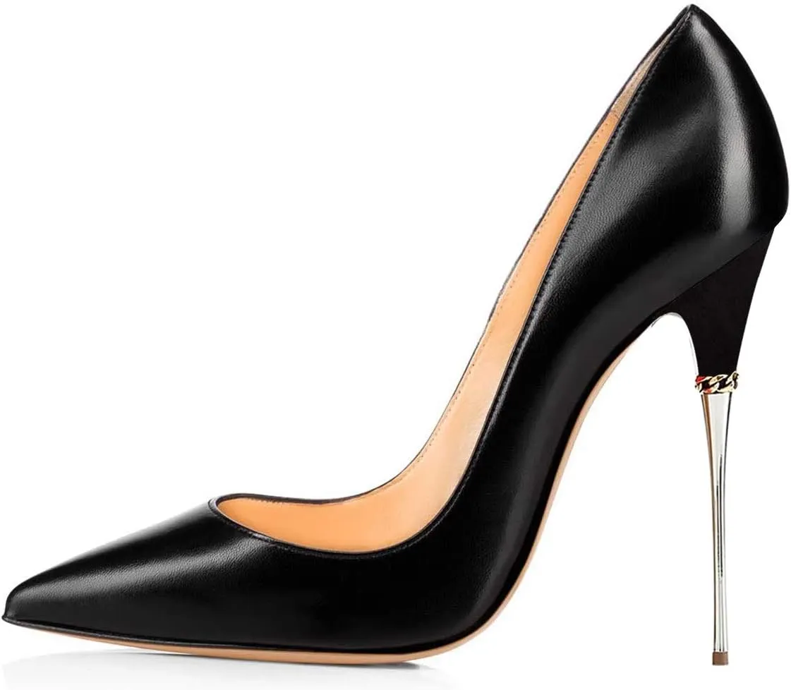 FSJ Women Sexy Slip On Formal Pumps Stiletto Heels Pointy Toe Chic Party Evening Dress Ladies Work Shoes Size 4-15 US