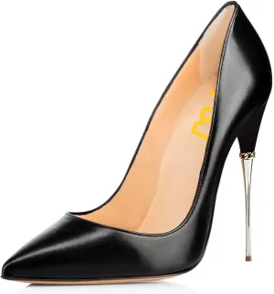 FSJ Women Sexy Slip On Formal Pumps Stiletto Heels Pointy Toe Chic Party Evening Dress Ladies Work Shoes Size 4-15 US