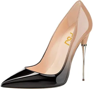 FSJ Women Sexy Slip On Formal Pumps Stiletto Heels Pointy Toe Chic Party Evening Dress Ladies Work Shoes Size 4-15 US
