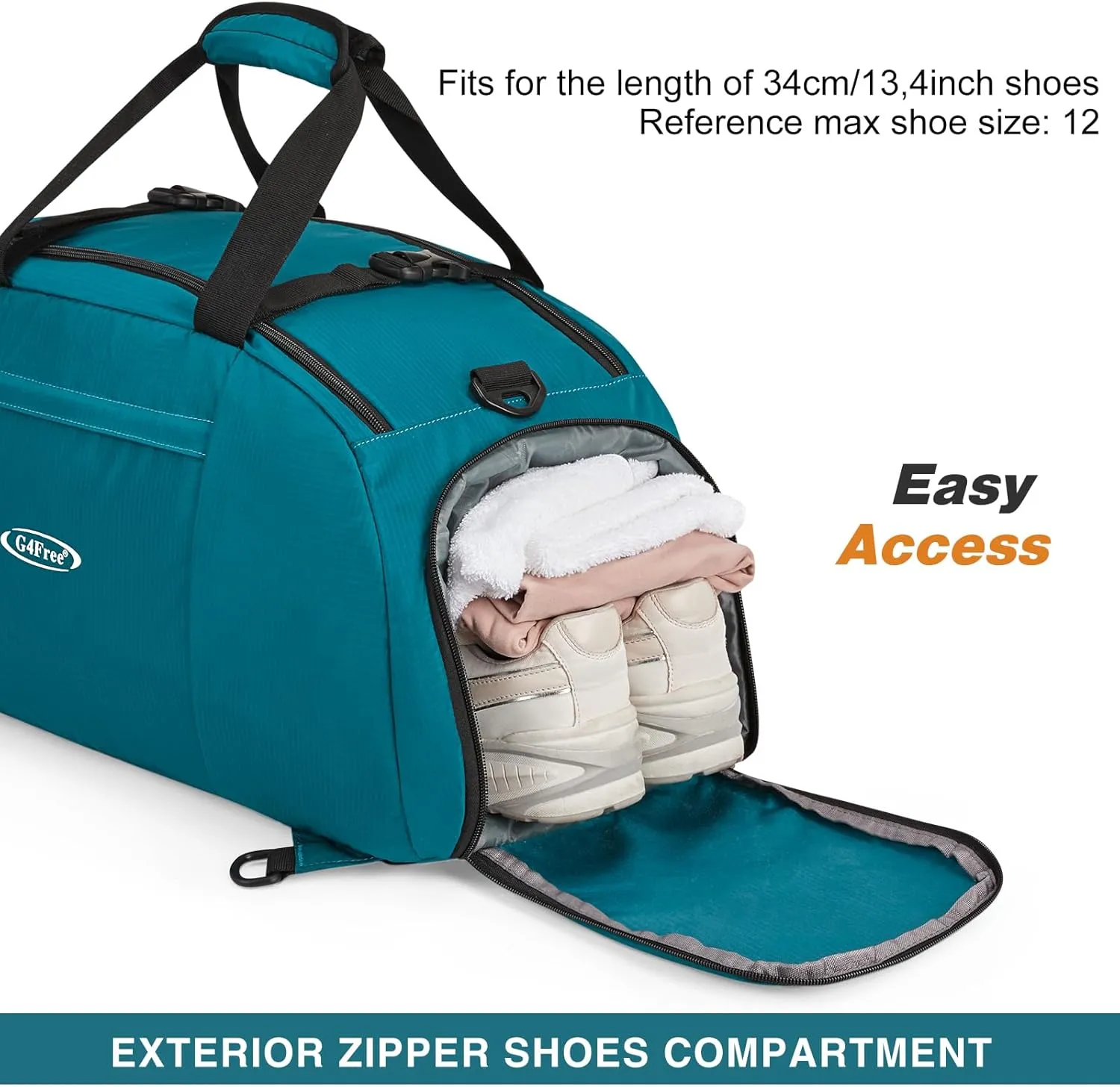 G4Free 40L 3-Way Duffle Bag Backpack Gym Bag for Men Women Sports Duffel Bag with Shoe Compartment Travel Backpack Luggage