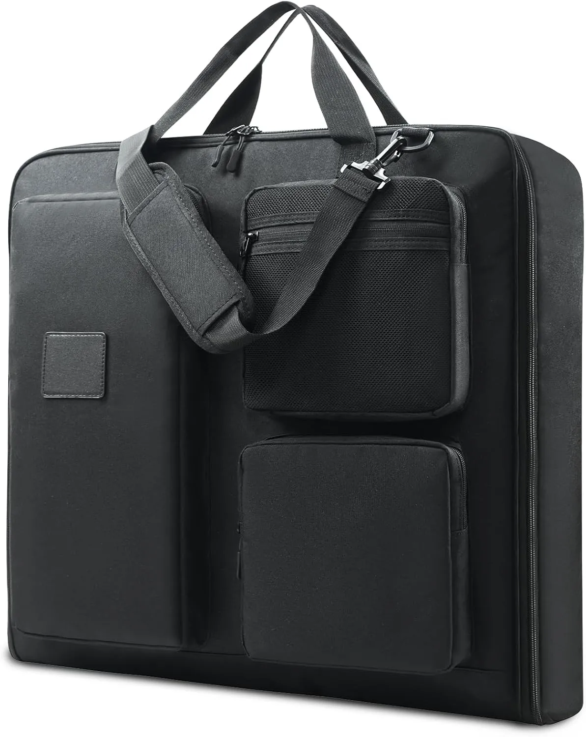 Garment Bags for Travel, Premium Foldable Suit Bag for Hanging Clothes 3 in 1 Convertible Carry on Garment Bag 45”with Shoulder Strap for Business Men Women, Black