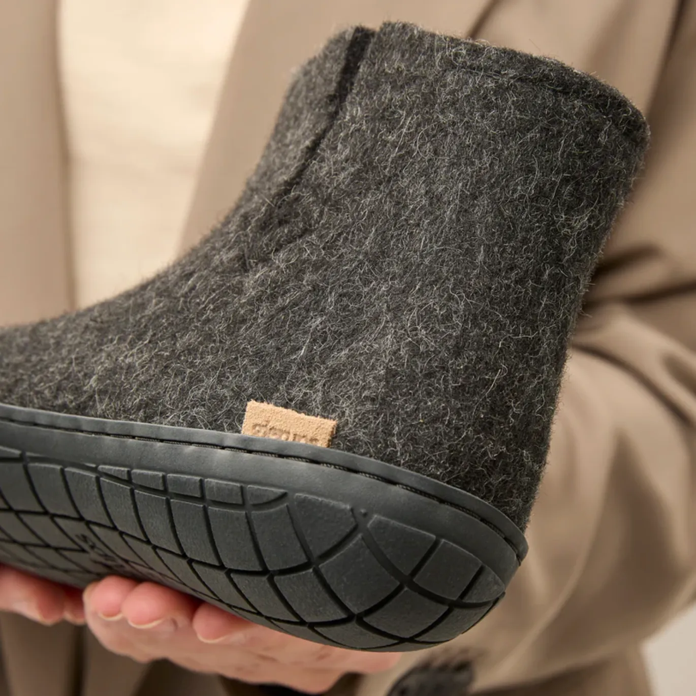 Glerups The Boot Charcoal - Black Rubber Sole