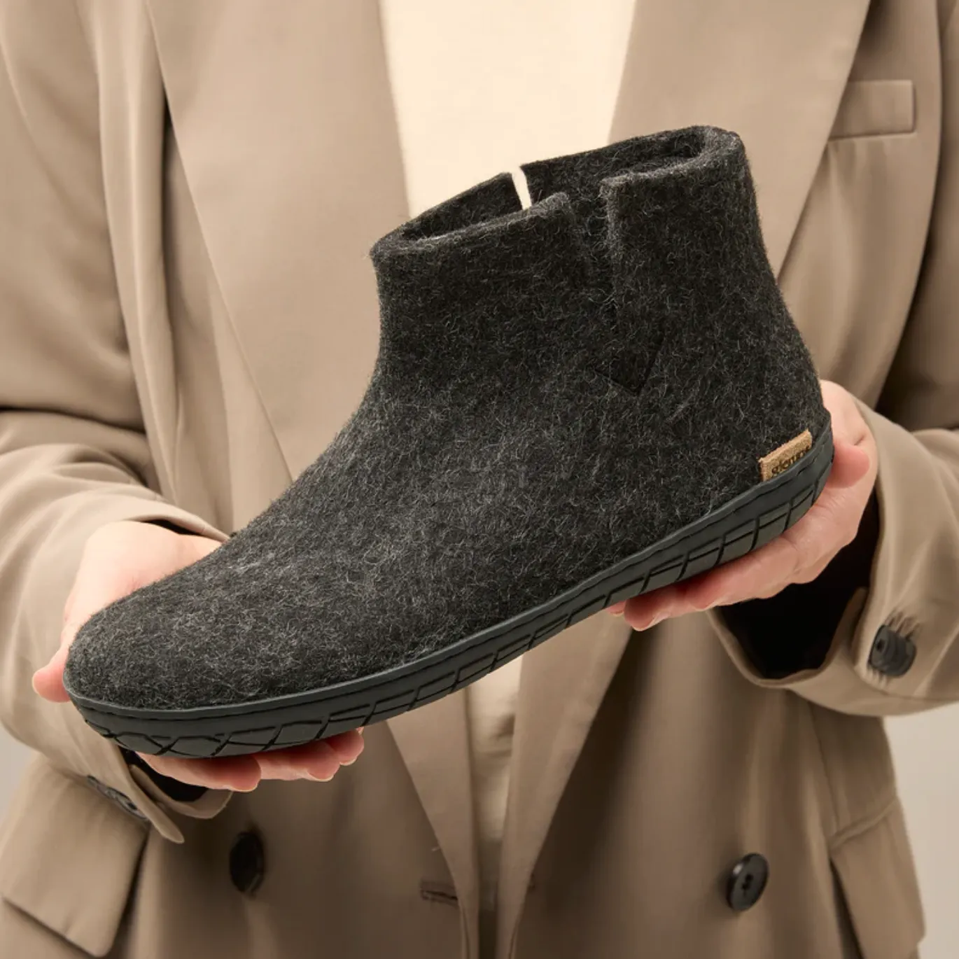Glerups The Boot Charcoal - Black Rubber Sole