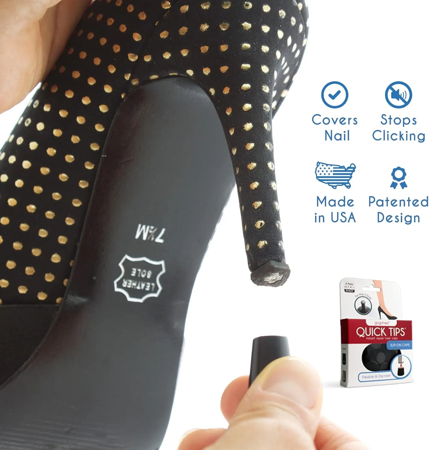 GoGoHeel Quick Tips - The Original High Heel Protector & Heel Repair Caps - 4 Pairs Multipack (XS, S, M, L, Taupe)