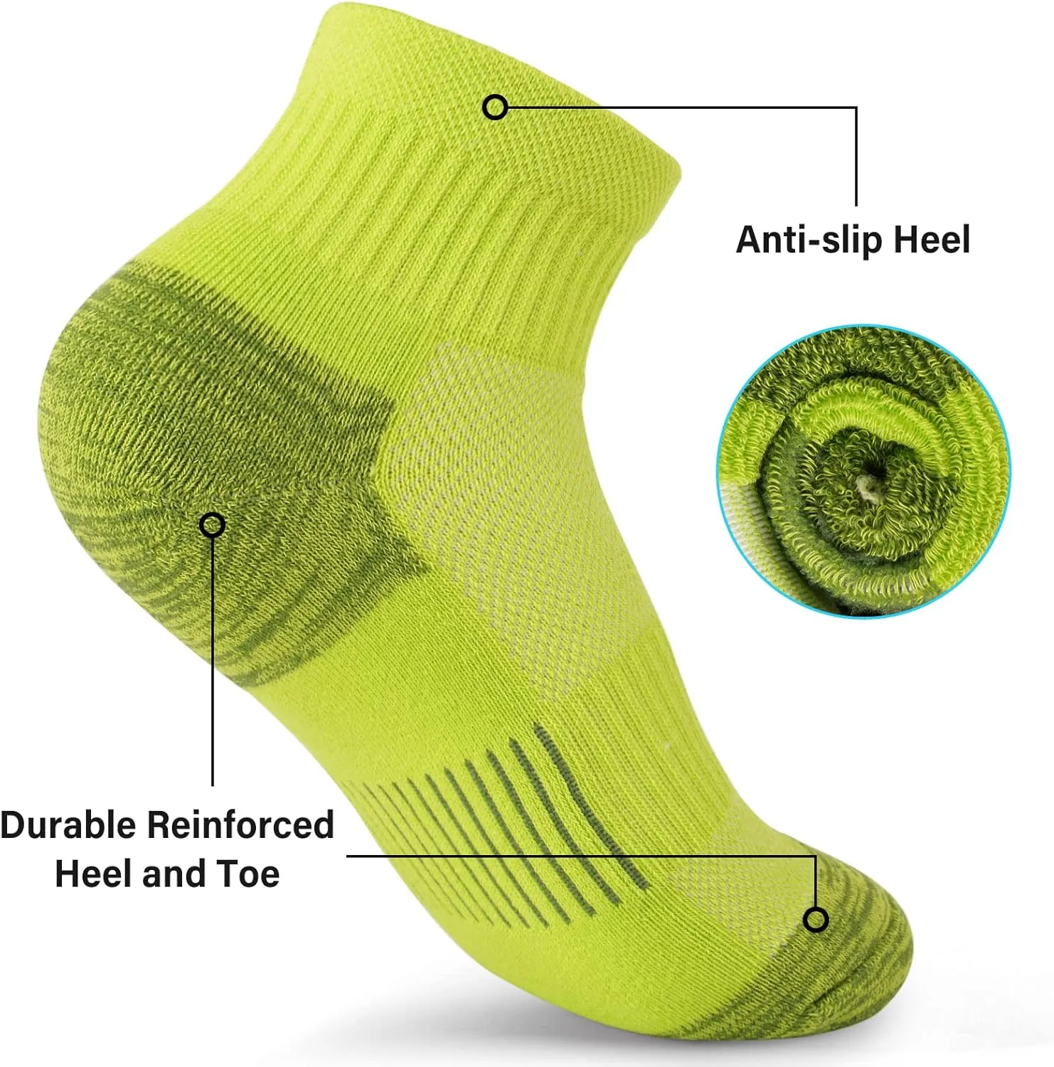 Gonii Ankle Socks Womens Athletic Thick Cushioned Running Hiking Low Cut 5-Pairs