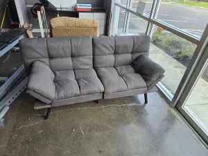 Grey Platform Loveseat