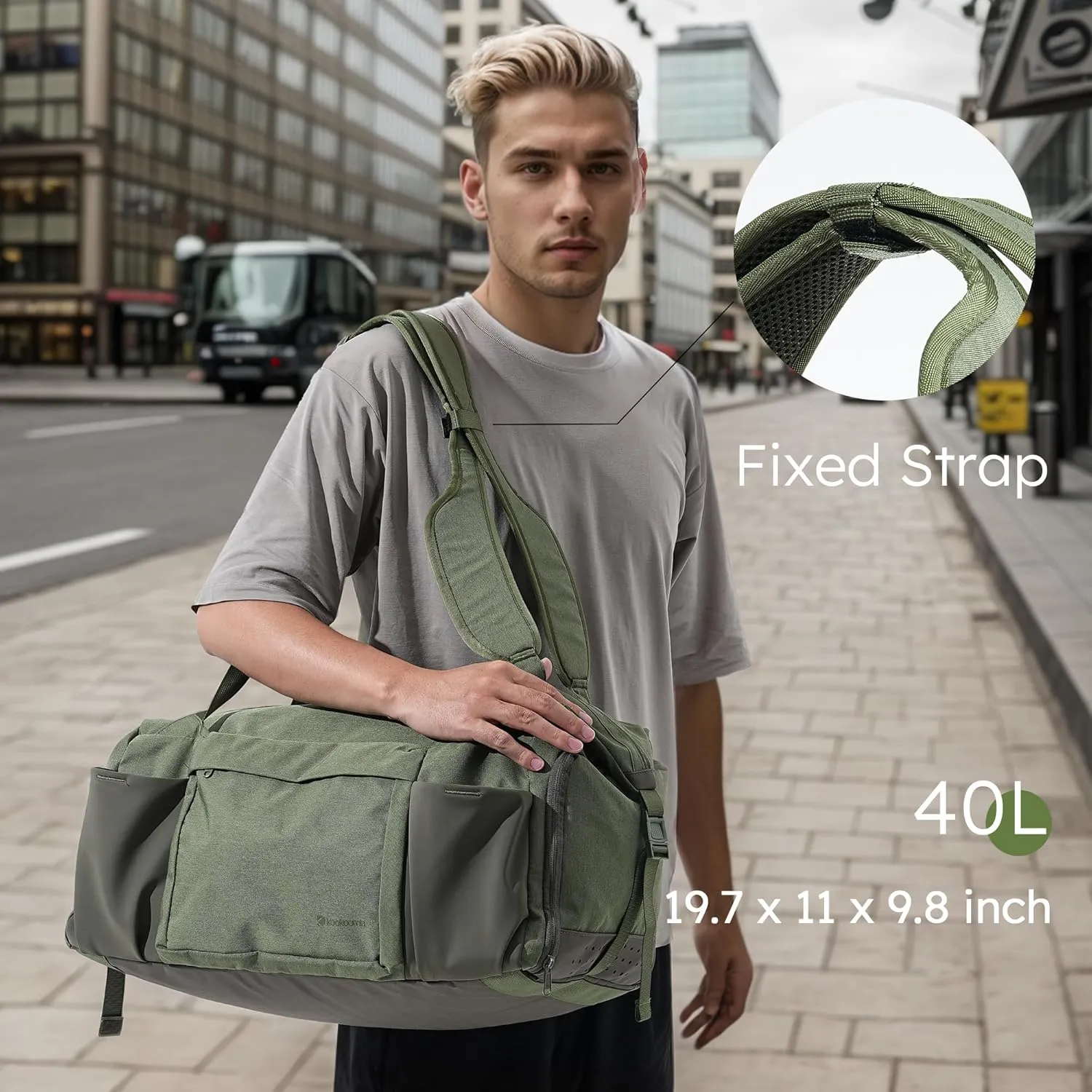 Gym Bag for Men with Shoes Compartment and Wet Pocket Convertible Duffle Bag and Gym Backpack Waterproof Sports Bags for Men with 2 Bottle Holders Weekender Overnight Bag-Dark Green