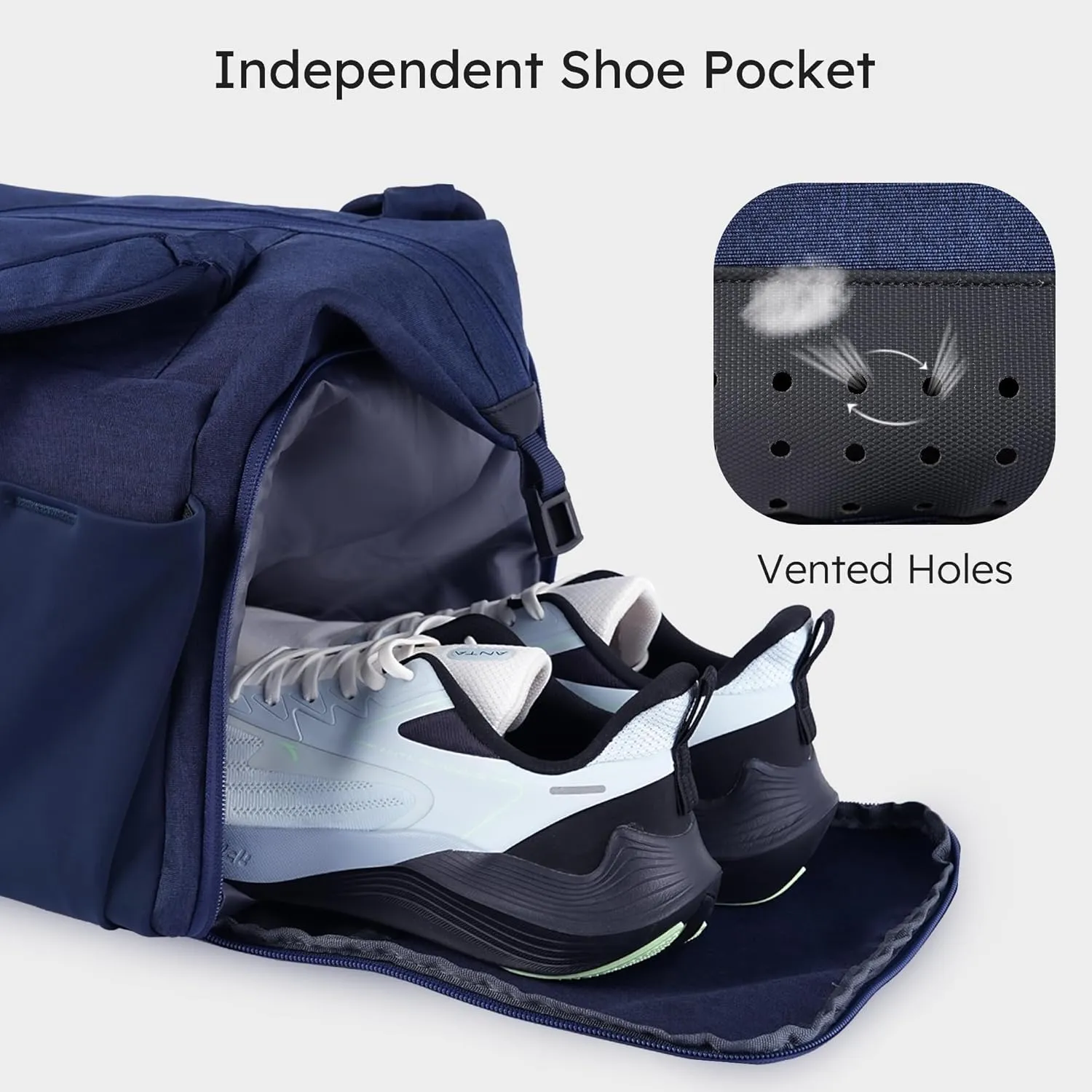 Gym Bag for Men with Shoes Compartment and Wet Pocket Convertible Duffle Bag and Gym Backpack Waterproof Sports Bags with 2 Bottle Holders Multipurpose Weekender Overnight Bag -Dark Blue