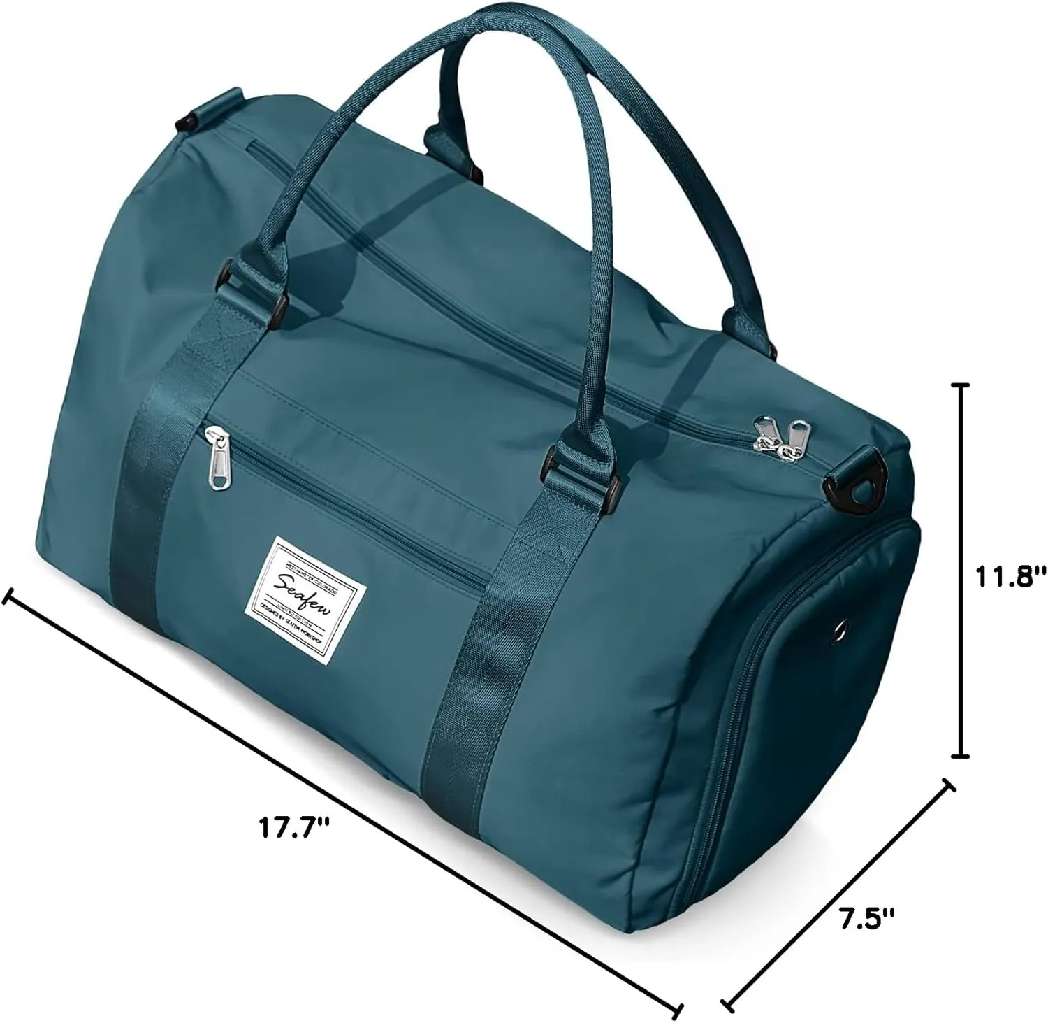 Gym Bag for Women Men with Shoes Compartment,Sports Duffle Bag Personal item travel Duffel Bags Tote Bag Small Carry on Weekender Overnight Bag Workout Dance Bag Hospital Holdalls Peacock Blue
