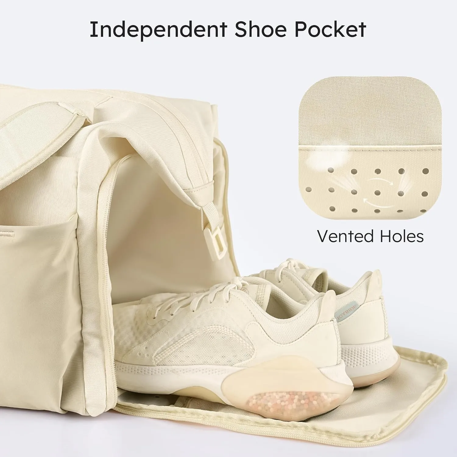 Gym Bag for Women with Shoes Compartment and Wet Pocket Convertible Duffle Bag and Gym Backpack Waterproof Sports Bags for Women with 2 Bottle Holders Weekender Overnight Bag - Beige