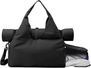 Gym Bag, Yoga Gym Bag for Women and Men, Carrying Workout Gear and Accessories, Shoe Compartment and Wet Dry Storage Pockets, Travel Duffle Bag Carry On Weekender Bag