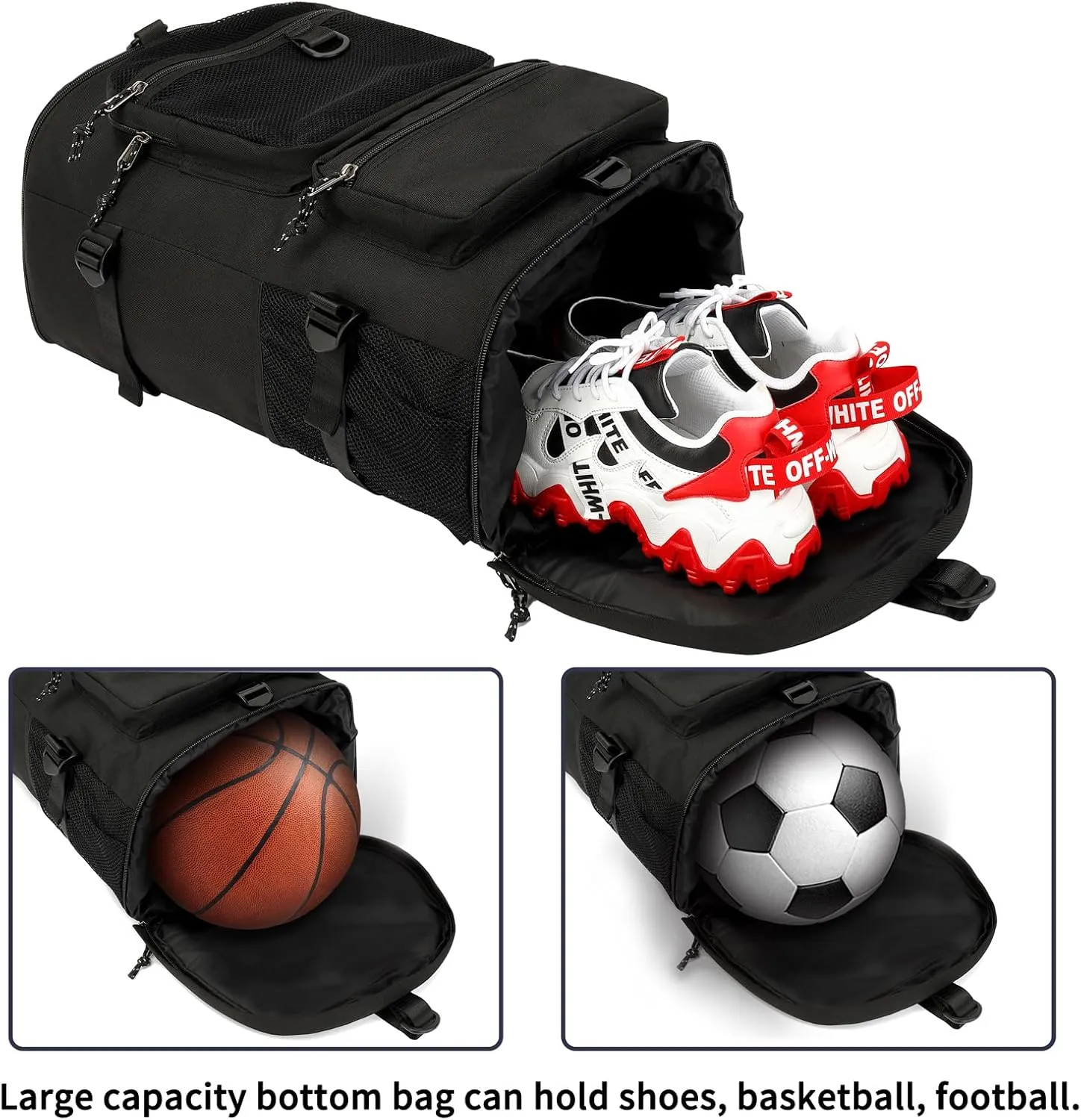 gym duffel bag backpack wrestling bag with shoe compartment 4 kinds of back method waterproof sports walking laptop