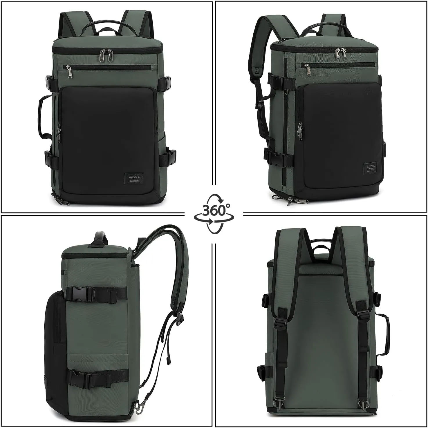 Gym Duffle Bag Backpack 4-Way Waterproof with Shoes Compartment for travel Sport Hiking laptop Business-Grey XL