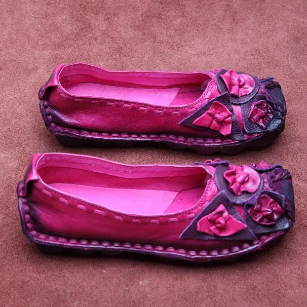 Handmade Ethnic Flowers Comfortable Retro Shoes Loafer