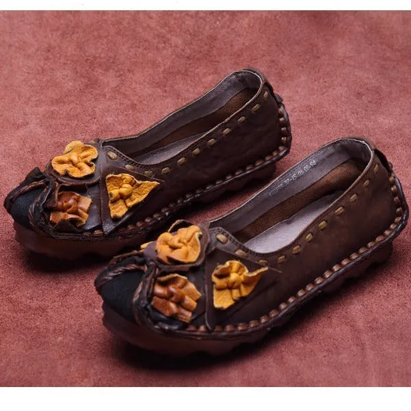 Handmade Ethnic Flowers Comfortable Retro Shoes Loafer