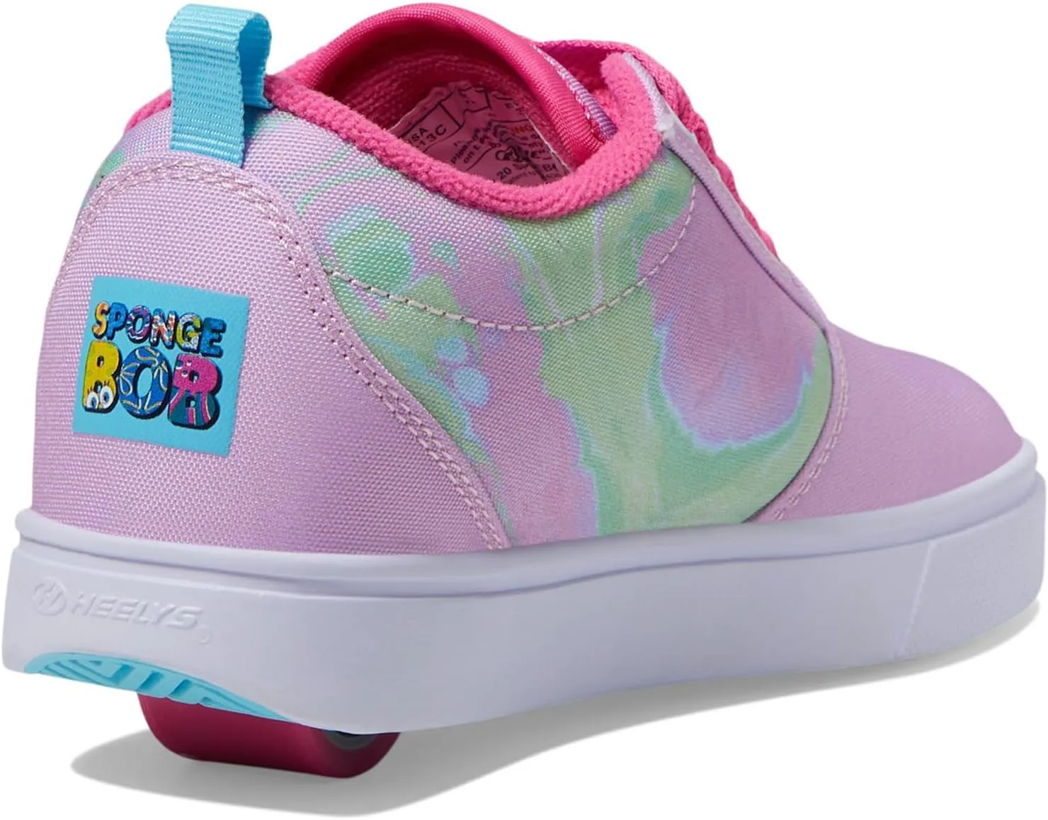 HEELYS Unisex-Child Pro 20 Spongebob (Little Big Kid/Adult) Wheeled Heel Shoe, Light Pink/Aqua, 1 Us