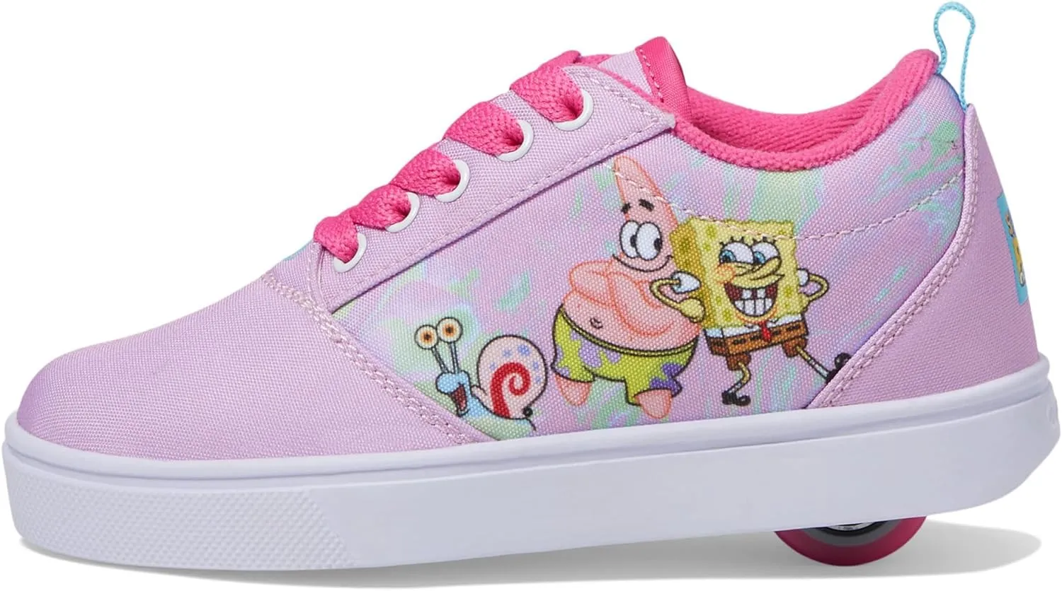 HEELYS Unisex-Child Pro 20 Spongebob (Little Big Kid/Adult) Wheeled Heel Shoe, Light Pink/Aqua, 1 Us