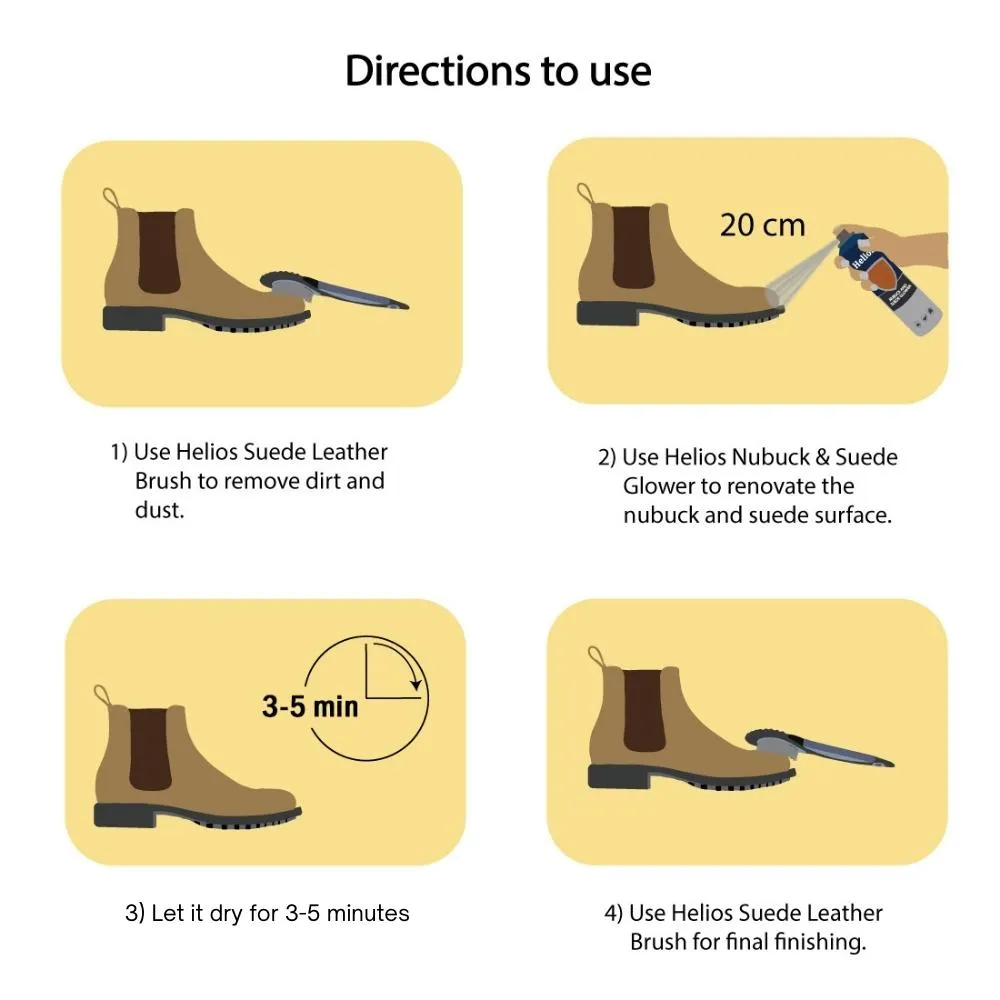 Helios Shoe Accessories Kit 1 Nubuck Suede Glower, 1 Nubuck Suede Brush