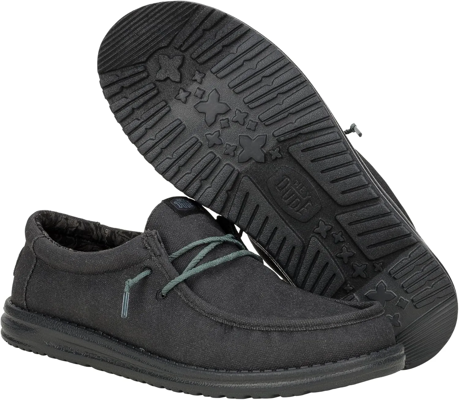 HEYDUDE Men's Wally Washed Canvas, Men’s Shoes, Slip-on Loafers, Comfortable & Light-Weight