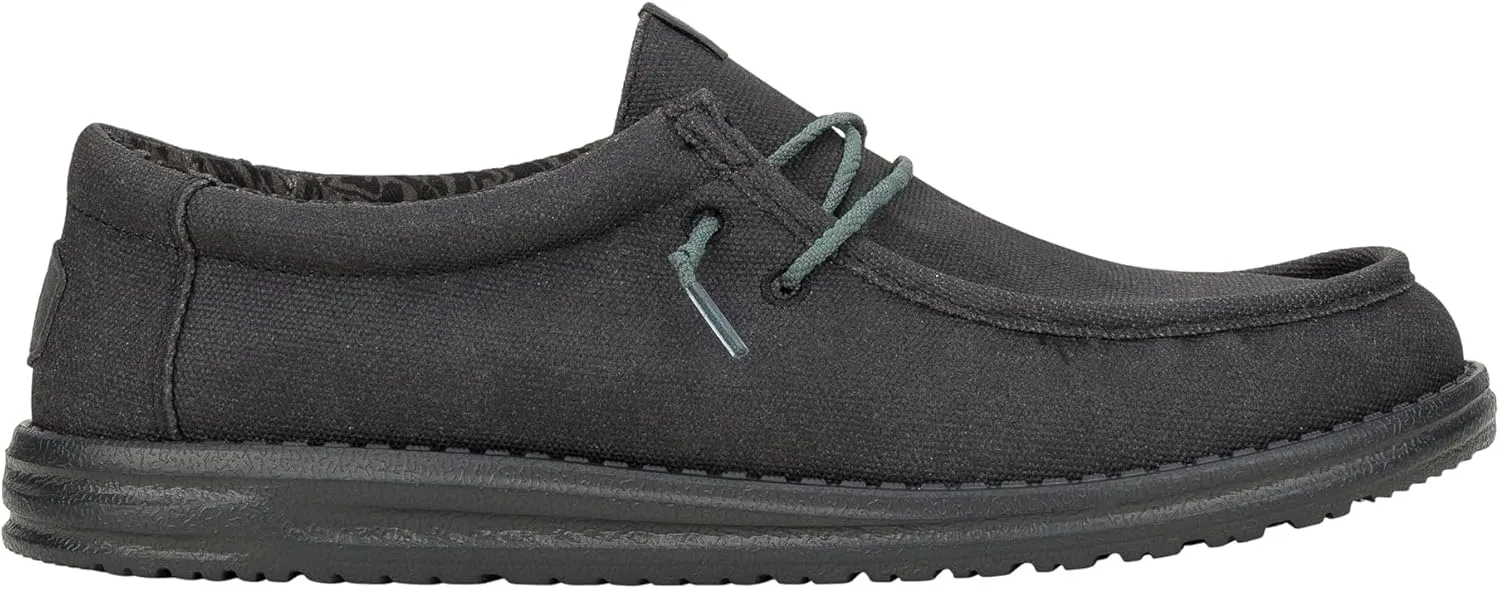 HEYDUDE Men's Wally Washed Canvas, Men’s Shoes, Slip-on Loafers, Comfortable & Light-Weight