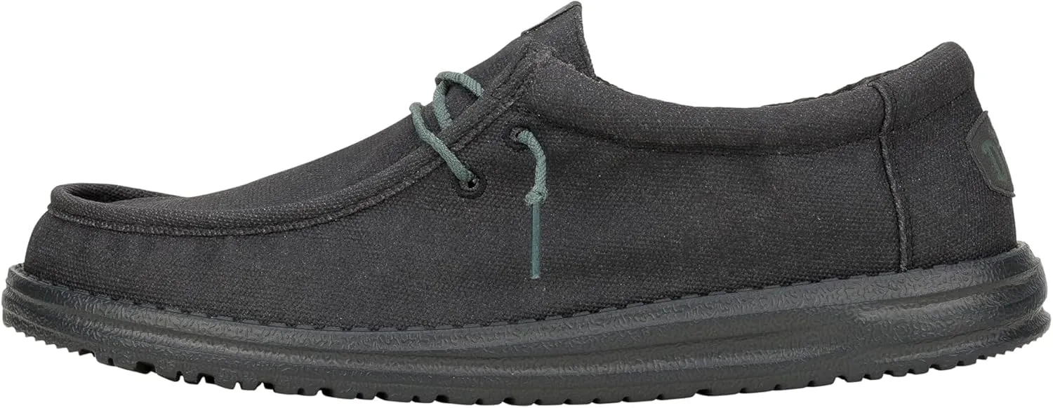 HEYDUDE Men's Wally Washed Canvas, Men’s Shoes, Slip-on Loafers, Comfortable & Light-Weight