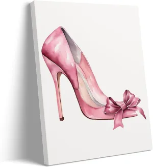 High Heels Art Print Poster Fashion Paris Art Bathroom Decor Bedroom Art Chic Girly Art Watercolor Canvas Painting Posters Chic Modern Preppy Girls Room Dorm Decor