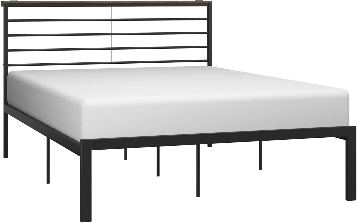 Hillsdale, Crawford Metal Full Platform Bed with USB Ports, Textured Black